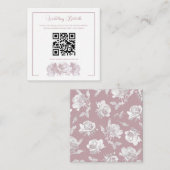 Dusty Pink Calligraphy QR Code Wedding Informatiekaartje (Voorkant / Achterkant)