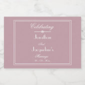 Dusty Pink Chic Custom Weddennames Cute Mini Likeurfles Etiket (Enkel label)