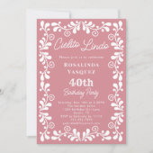 Dusty Pink Cielito Lindo Mexicaanse 40e verjaardag Kaart (Voorkant)
