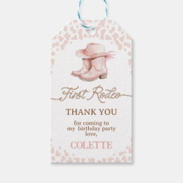 Dusty Pink Cowgirl Boots Eerste Rodeo 1e Verjaarda Cadeaulabel