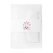 Dusty Pink Crest en Cross Uitnodigingen Wikkel (Voorkant Voorbeeld)