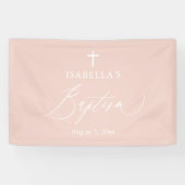 Dusty Pink Cross Girl Baptism Backdrop Banner (Horizontaal)