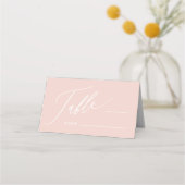 Dusty Pink Cross Girl Baptism Folded Place Card Plaatskaartje (Voorkant)