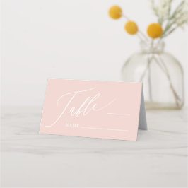 Dusty Pink Cross Girl Baptism Folded Place Card Plaatskaartje
