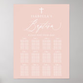 Dusty Pink Cross Girl Baptism Separatieschema Poster (Voorkant)