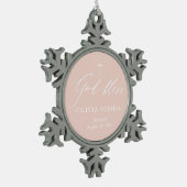 Dusty Pink Cross Girl Baptism Snowflake Ornament (Links)