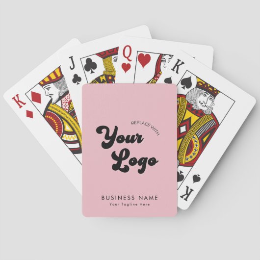 Dusty Pink Custom Business Company 70s Logo en tek Pokerkaarten (Achterkant)