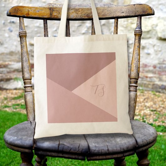 Dusty Pink Custom Initialen Budget Tote Bag