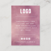 Dusty Pink Custom Logo Jewelry Earls Display Visitekaartje (Achterkant)