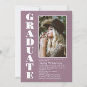 Dusty Pink Custom Photo Graduation Party Kaart (Voorkant)