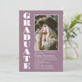 Dusty Pink Custom Photo Graduation Party Kaart (Staand voorkant)