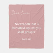Dusty Pink Custom Text Scripture Christian Name Fleece Deken (Voorkant)
