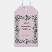 dusty pink Custom Victorian Scroll Frame – wedding Cadeaulabel (Voorkant)