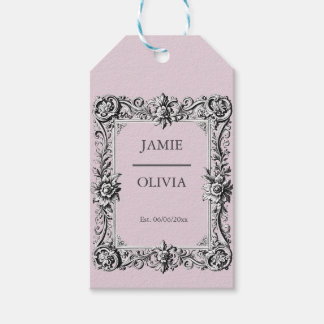 dusty pink Custom Victorian Scroll Frame – wedding Cadeaulabel