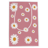Dusty Pink Daisy Floral Gift Bag Medium Cadeauzakje (Voorkant)