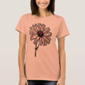 Dusty Pink Daisy  flower T-shirt (Voorkant)