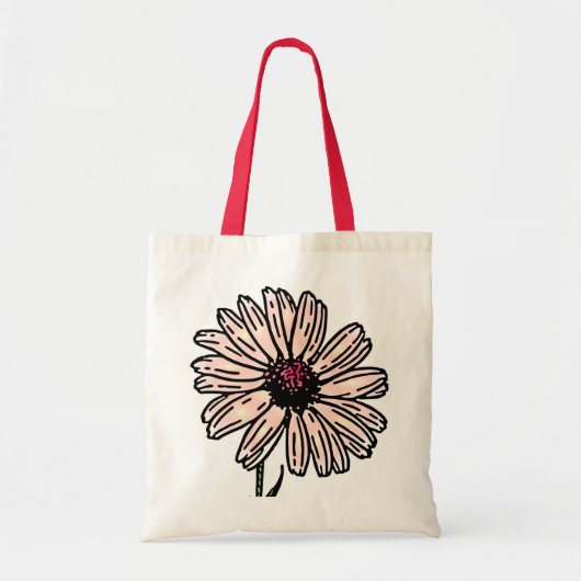 Dusty Pink Daisy  flower Tote Bag (Voorkant)