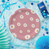 Dusty Pink Daisy Theme Paper Borden Papieren Bordje (Feest)