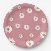 Dusty Pink Daisy Theme Paper Borden Papieren Bordje (Voorkant)