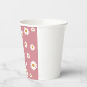 Dusty Pink Daisy Theme Paper Cups Papieren Bekers (Links)