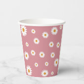Dusty Pink Daisy Theme Paper Cups Papieren Bekers (Voorkant)
