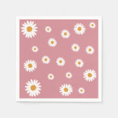 Dusty Pink Daisy Theme Paper Servet (Voorkant)