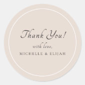 Dusty Pink Dank u bruiloft gunst Stickers (Voorkant)