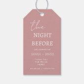 Dusty Pink de avond voor de bruiloft Cadeaulabel (Voorkant)