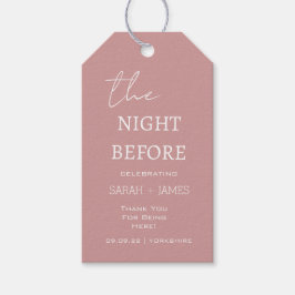 Dusty Pink de avond voor de bruiloft Cadeaulabel