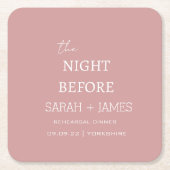 Dusty Pink de avond voor de repetitie Kartonnen Onderzetters (Voorkant)