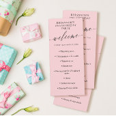 Dusty Pink Delicate Calligraphy Birthday Party Programmakaart