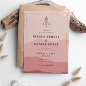 Dusty Pink Desert Cactus Western Bruiloft Kaart