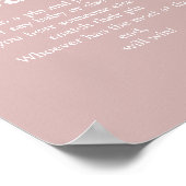 Dusty Pink Don't Say Baby Baby shower Spel teken Poster (Hoek)