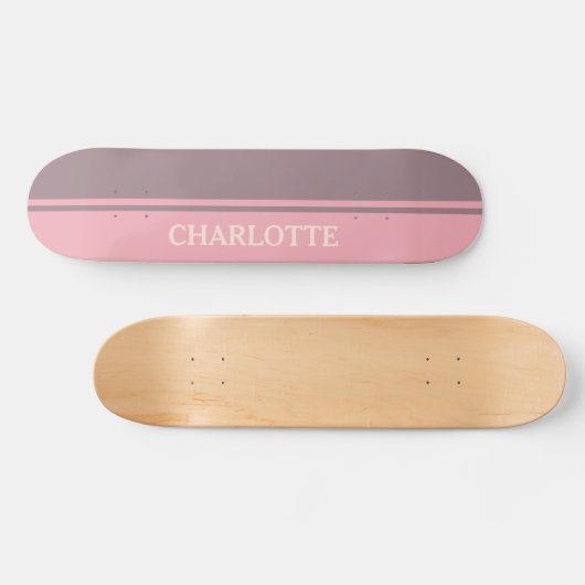 Dusty Pink & Dusty Paars Persoonlijk Skateboard (Horizontaal)