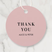 Dusty Pink | Eenvoudige moderne bruiloft dank u Gi Bedankjes Labels (Achterkant)