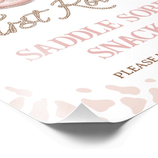 Dusty Pink Eerste Rodeo 1e Verjaardag Party Sign Foto Afdruk (Hoek)