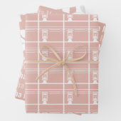 Dusty Pink Eid Adha Mubarak Kaaba Schaap Patroon Inpakpapier Vel (In situ)