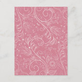 Dusty Pink Elegant Bloemen Bruiloft Details Informatiekaartje (Achterkant)