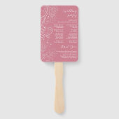 Dusty Pink Elegant Bloemen Huwelijk Programma Handwaaier (Achterkant)