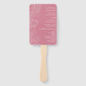 Dusty Pink Elegant Bloemen Huwelijk Programma Handwaaier (Voorkant)