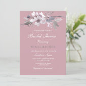 Dusty Pink Elegant Floral Bridal Shower Kaart (Staand voorkant)