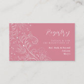 Dusty Pink Elegant Floral Wedding Registry Informatiekaartje (Voorkant)