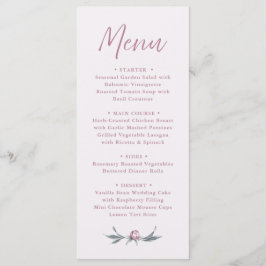 Dusty Pink Elegant Script Wedding Menu 
