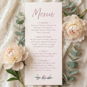Dusty Pink Elegant Script Wedding Menu 