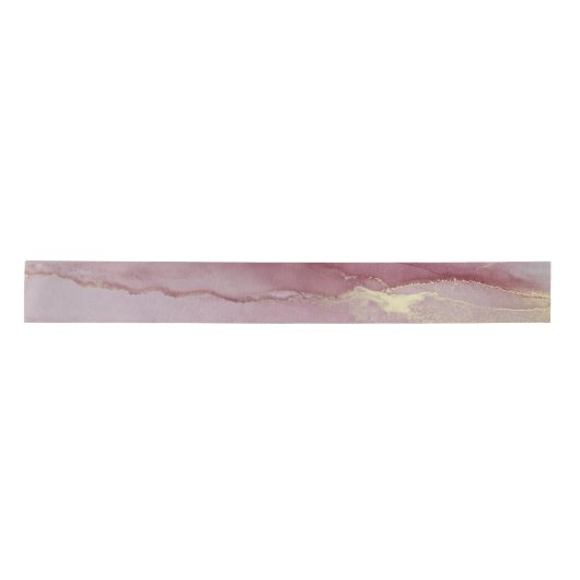 Dusty Pink en Gold Abstract Satijnen Lint (Voorkant)