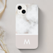 Dusty Pink en Gold Marble Monogram Case-Mate iPhone Case