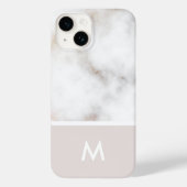 Dusty Pink en Gold Marble Monogram Case-Mate iPhone Case (Achterkant)