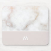 Dusty Pink en Gold Marble Monogram Muismat (Voorkant)