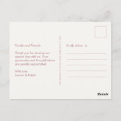 Dusty Pink en Ivory Non-Photo Dank u Briefkaart (Achterkant)