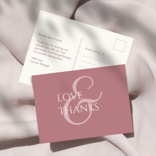 Dusty Pink en Ivory Non-Photo Dank u Briefkaart